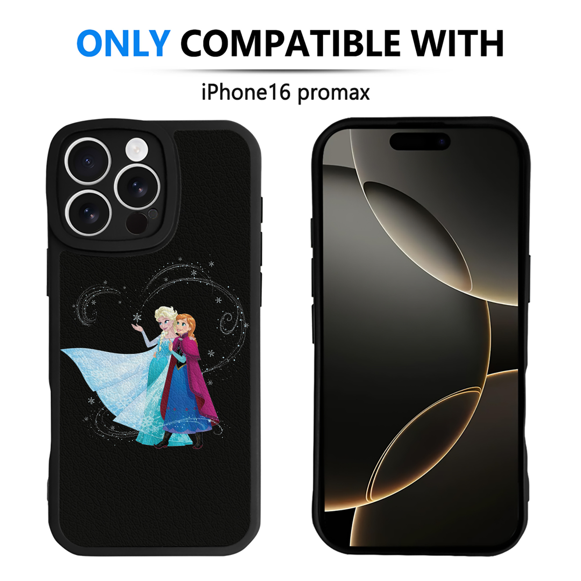 （画像用） アナと雪の女王 アンナ エルサ Frozen Anna Elsa 【iPhone 16シリーズ対応】シリコンスマホケース（レザー調） 材質：シリコン
